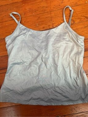 New York & Company Silver Shimmer Camisole Tank